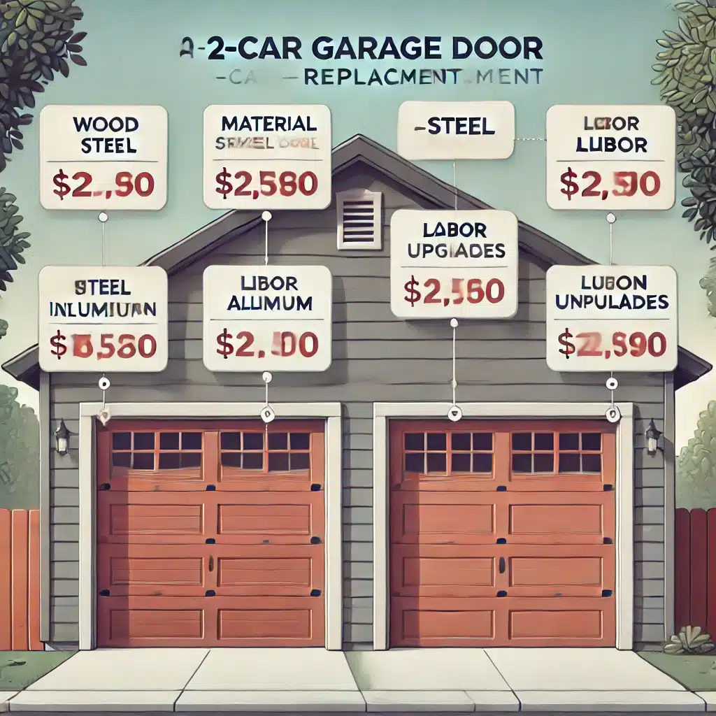 2 car garage door replacement cos